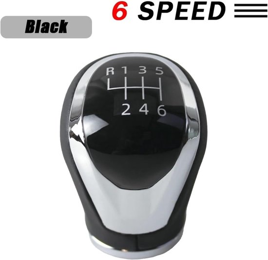 Schakelpookknop - Pookhoes Versnellingsbak - Auto Rijcomfort - 6 Versnellingen Schema - 10x10 mm - Zwart — afbeelding 5