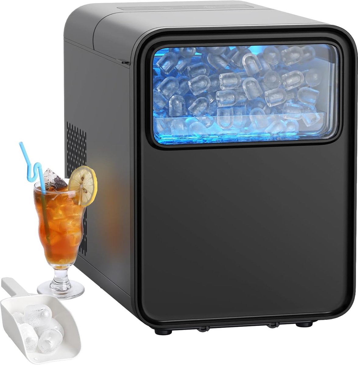 IJsblokjesmachine - IJsmaker - Dranken Koelen - Zelfreinigend - 9 Blokjes Snel - Zwart