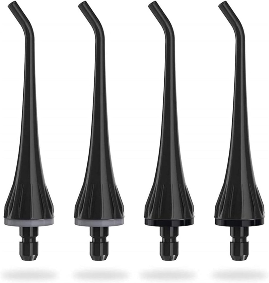 Monddouche Opzetstukken - Vervangende Tips - Mondhygiëne Verbeteren - Duurzaam ABS Plastic - 4 Stuks - Zwart Grijs