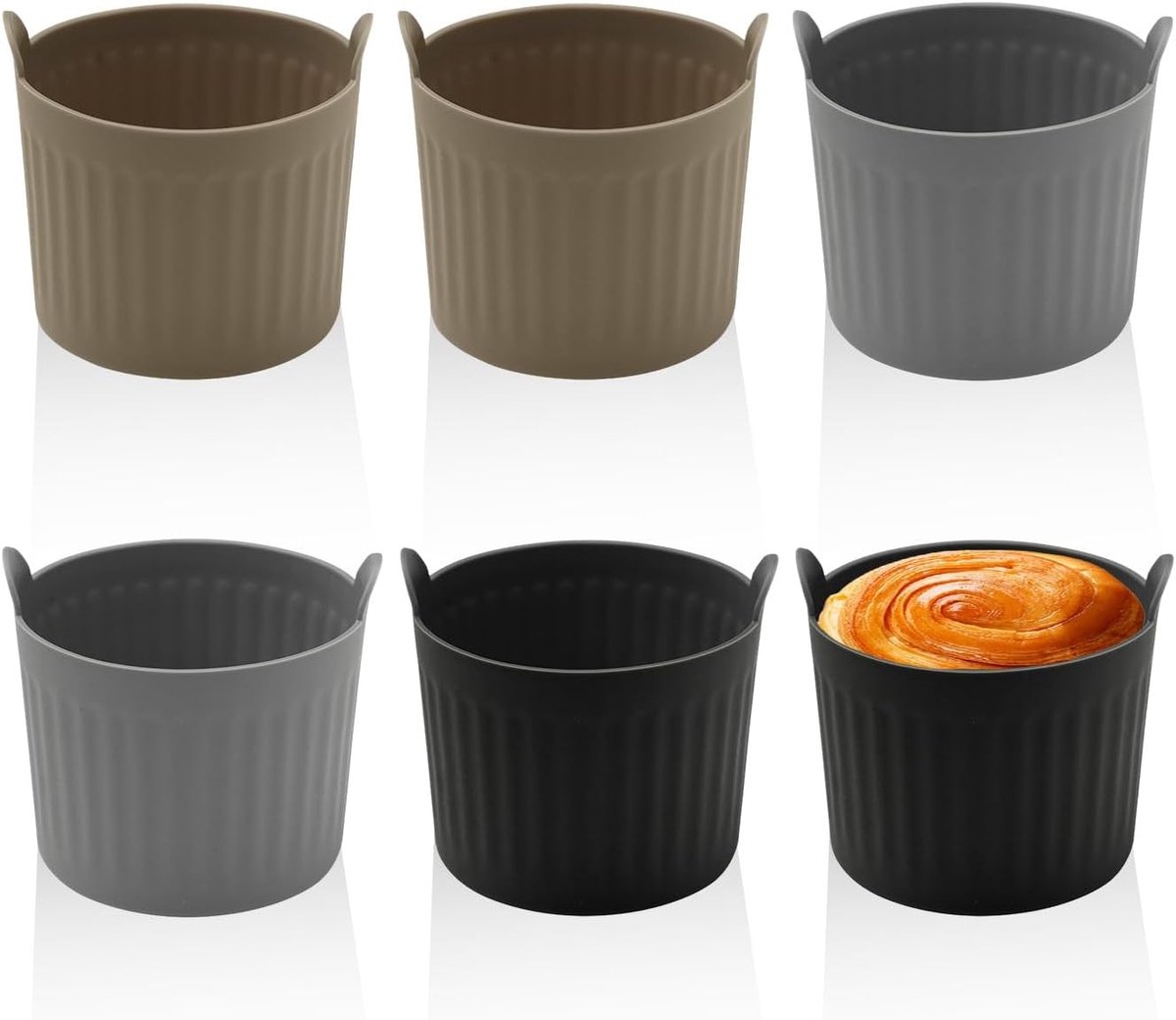 6-delige Cupcake Mallen en Muffin Bekers van Silicone voor Bakken