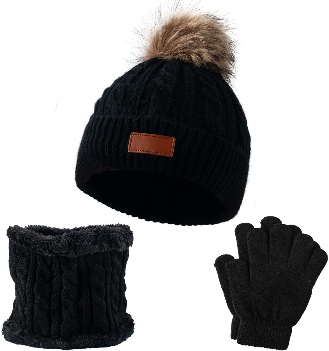Allecto - Winterset voor Kinderen - 3-delige set - Muts, Sjaal en Handschoenen - Warm en Knus - Perfect voor koud weer - Geschikt voor 1-5 jaar - U..