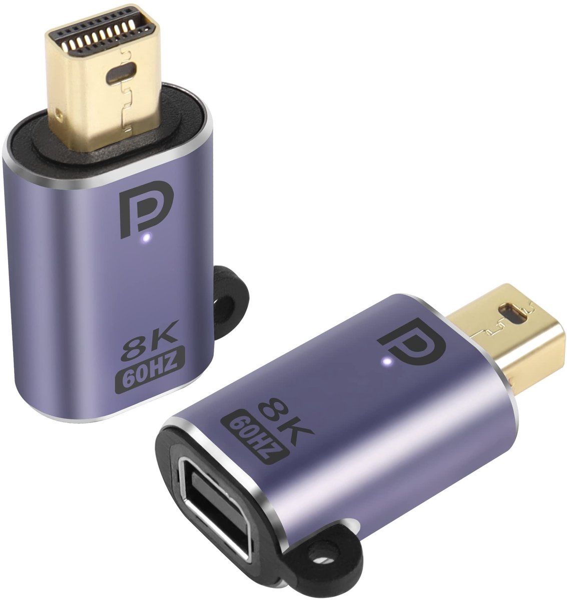 QIANRENON Mini DP naar Mini DP Adapter 8K@60Hz - Set van 2 - Voor Tablet, MacBook, HDTV