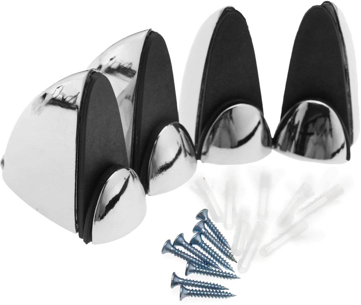 Allecto - Glasplanksteunen - Verstelbare klemmen - Zinklegering - Geschikt voor 5-10 mm glas - Ideaal voor badkamer en keuken - Inclusief 4 clips