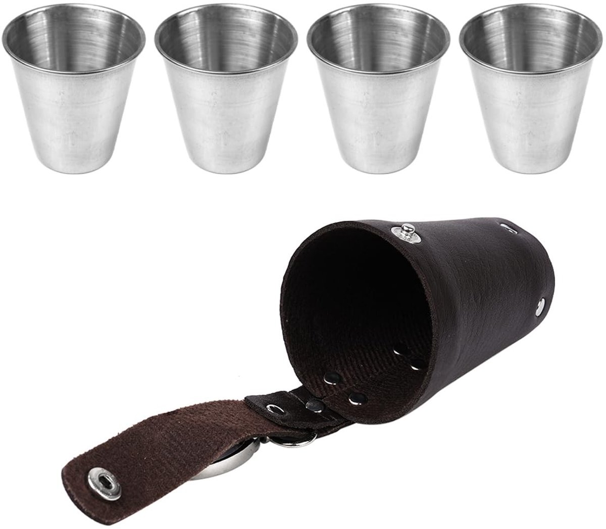 aladdien - Rvs Wijn Glazen Set - Elegant Liqueur Glazen - Duurzaam en Lichtgewicht - 70ml - Perfect voor Witte Wijn en Cocktails - Geschikt voor Bin..