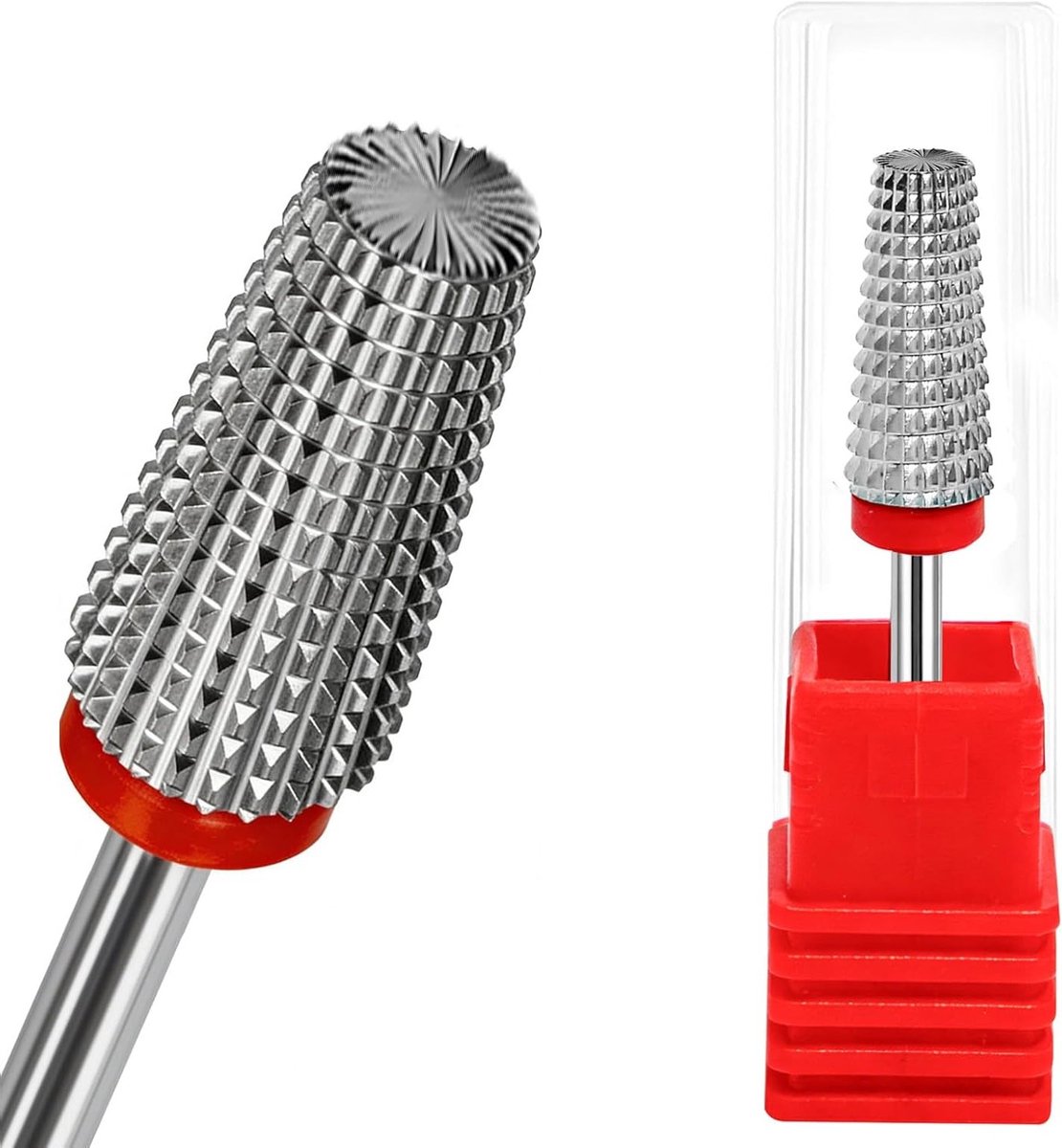 Professionele 5-in-1 nagelfreesbit van hardmetaal voor manicure en pedicure, ideaal voor gelnagellak en nagelverzorging.