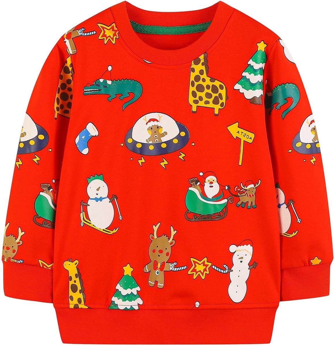 Casual Sweatshirt voor Jongens van 2-7 Jaar met Lange Mouwen, Warm Katoen en Leuke Print voor Sportieve Activiteiten
