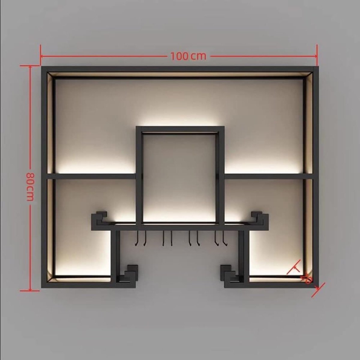 Wandgemonteerd wijnrek 100 cm – Industriële metalen bar unit wandrek met glazenhouder & flessenopslag – Multifunctioneel wijn- en champagne rek voor keuken, bar, restaurant – HomebyNicole