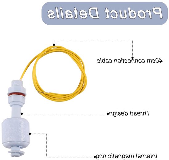 Joycabin 5pcs Float Switch Water Level Sensor, Float Switch, Level Switch, Side Mounted Horizontal Liquid Float Switch - ShopVlot — afbeelding 2