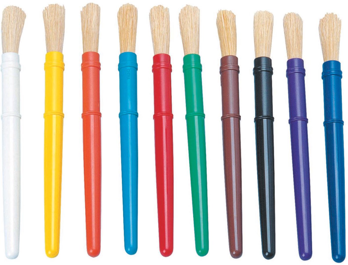 Colorations - Plastic Dikke Verfkwasten, 10st.