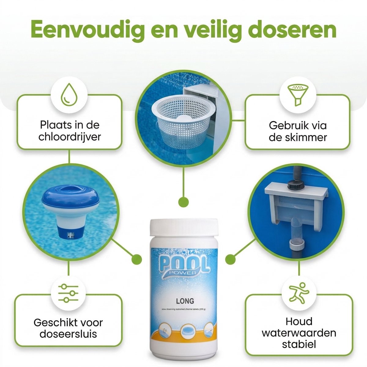 Zwembad Onderhoudspakket - Onderhoud Zwembad - bevat Chloor - PH-min en PH-plus (3-delig) – foto 3