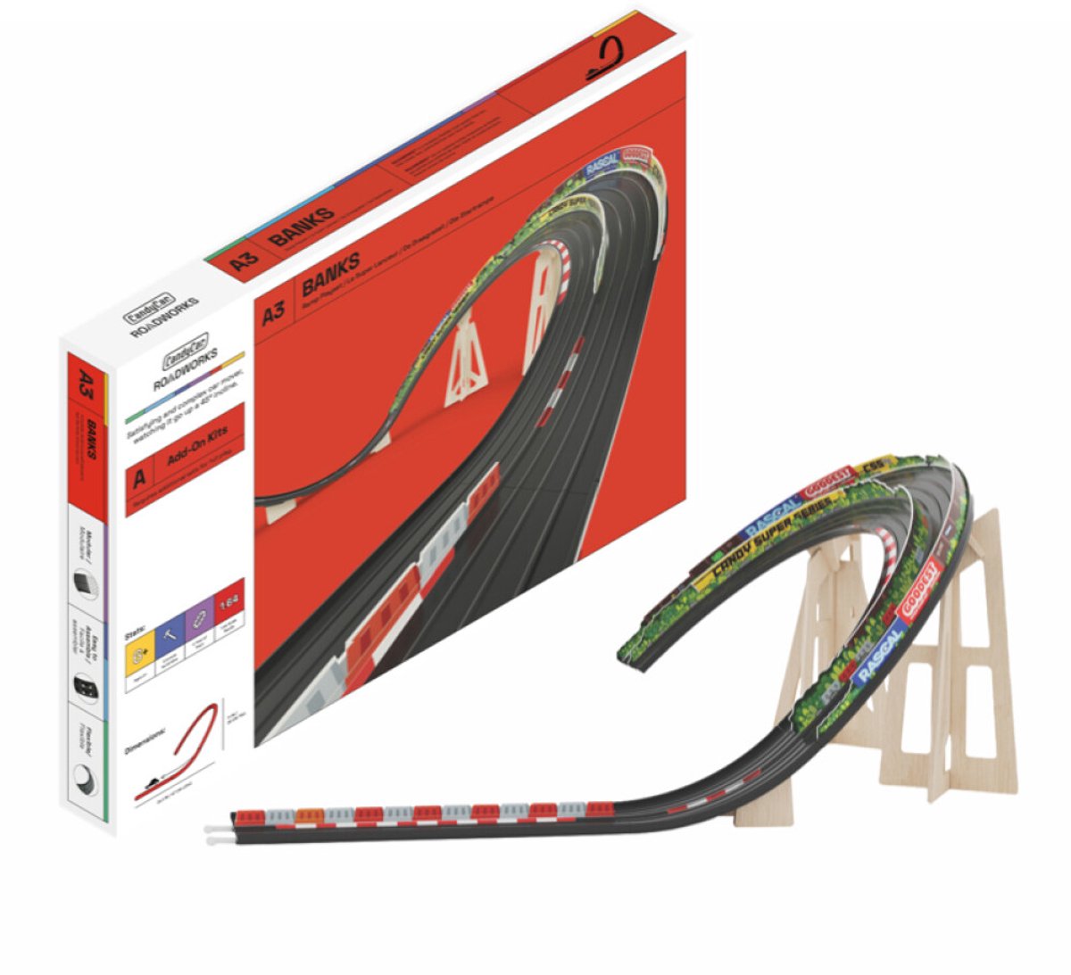 Candylab speelgoed wegdelen - Candycar Road System Barriers Curves.