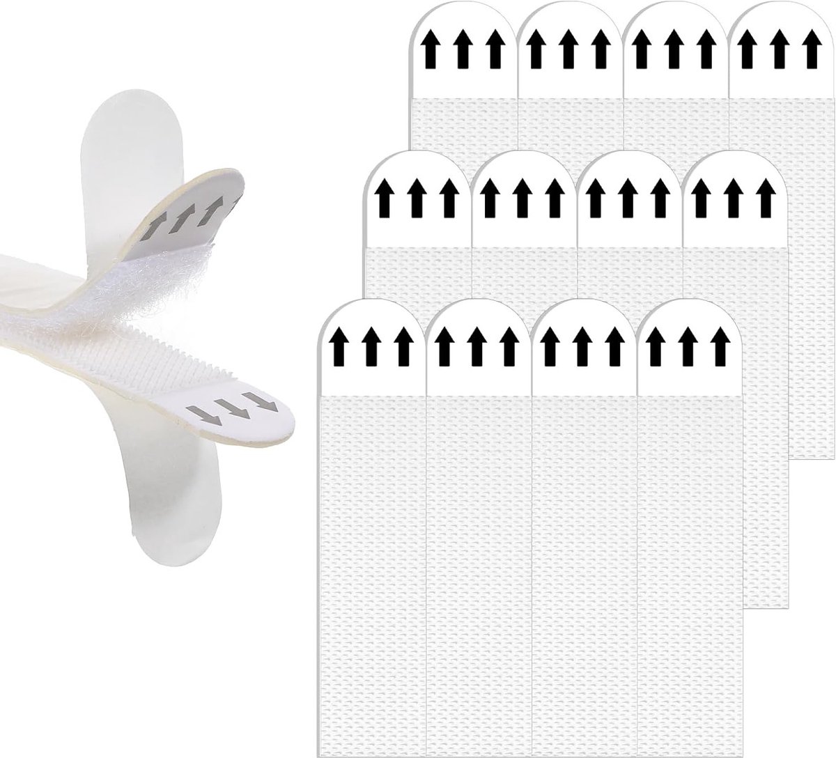Duurzame zelfklevende fotohangstrips, 12 paar (24 strips), schadevrije wandbevestiging voor foto's en lijsten zonder spijkers, ideaal voor muurdecoratie en kunstwerken