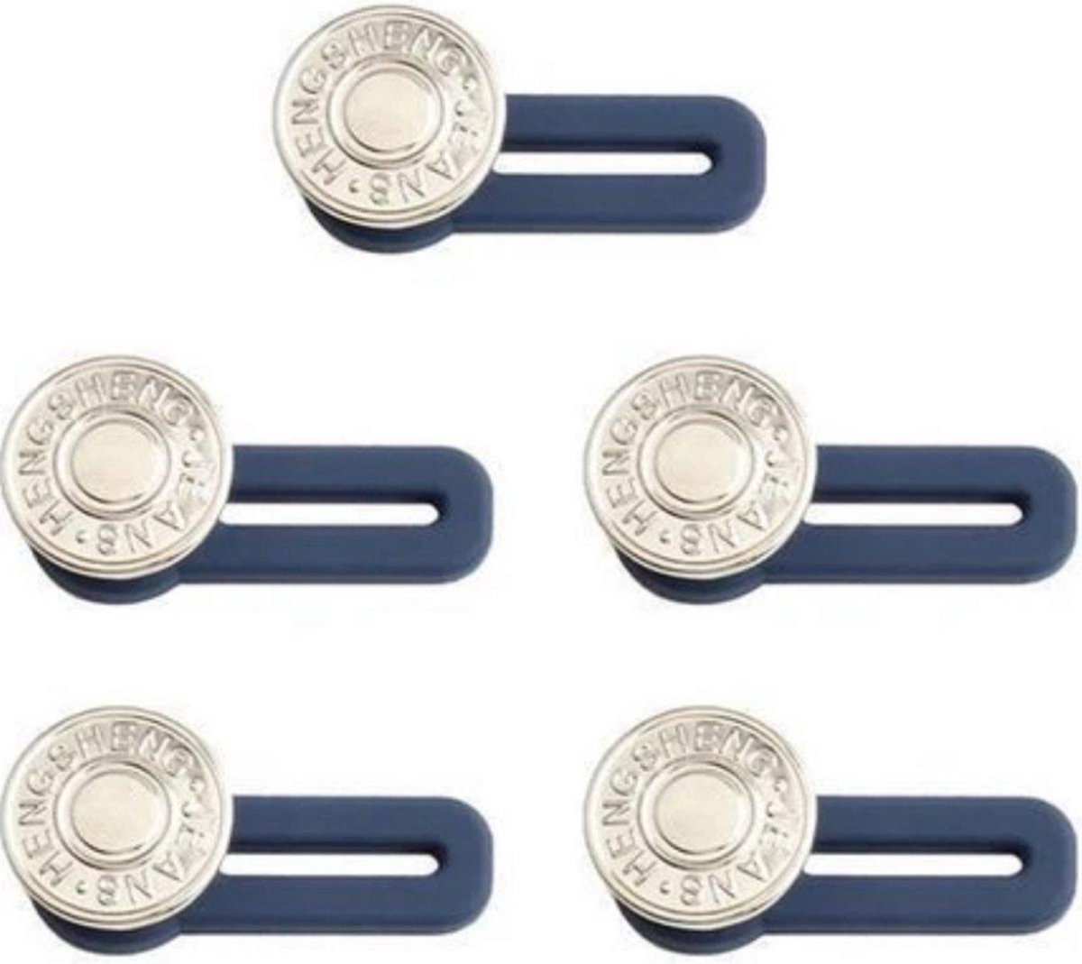 Broeksknopen met elastiek - Zilver - 5 stuks