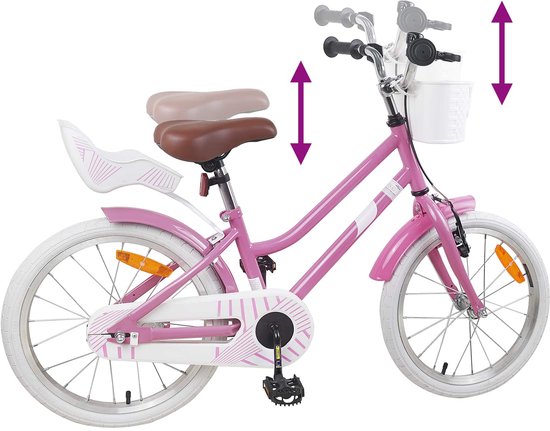 vidaXL - Kinderfiets - 18 - Inch - voor - 5-7 - jaar - oud - Licht - Roze van VidaXL — afbeelding 3