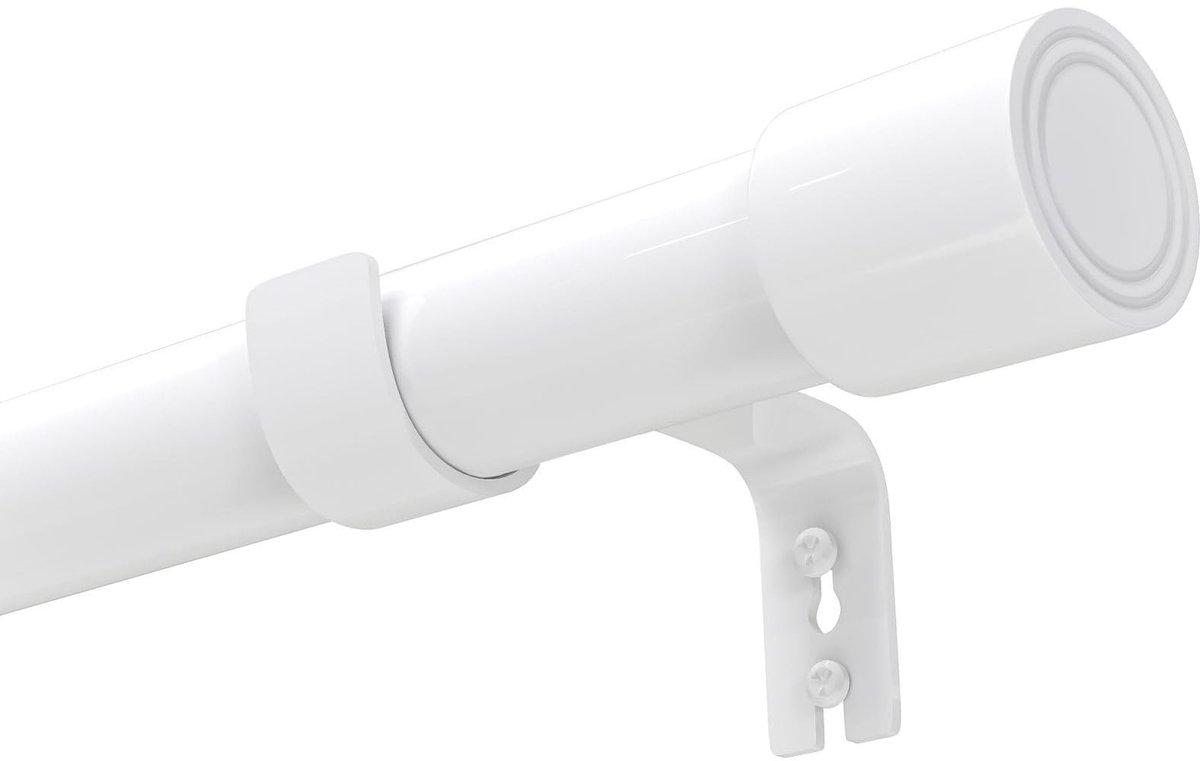 aladdien - Gordijnstangen - Verstelbare gordijnroede - Hoogwaardige kwaliteit - Wit - Geschikt voor ramen - 60-135 cm