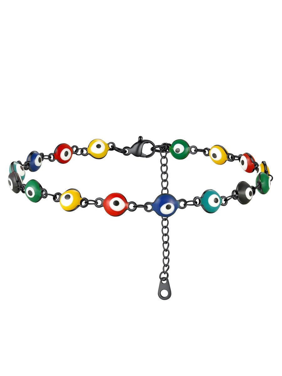 PROSTEEL Evil Eye Enkelband voor Vrouwen - Gepersonaliseerde Naam Armband in Roestvrij Staal en Goudkleur