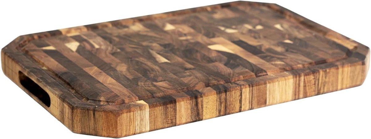 Groot Houten Snijplank van Acaciahout met Handvatten en Sapgoot