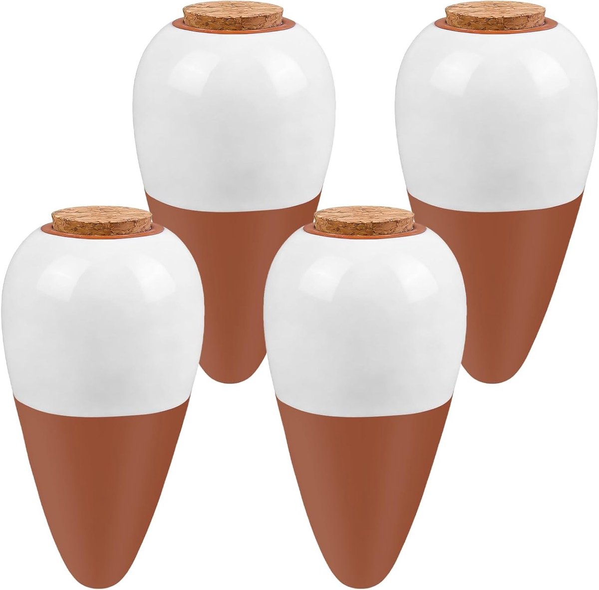 4 Stuks Mini Olla Terracotta - Automatische Waterdispenser voor Planten, Milieuvriendelijke Irrigatie en Kleikegelirrigatie voor Kamerplanten, Natuurlijk Irrigatiesysteem van 320 ml