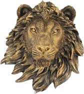 Levensgrote leeuwenkop wanddecoratie van hoogwaardig hars, realistische dierenkop sculptuur voor woonkamer, slaapkamer en unieke muurkunst