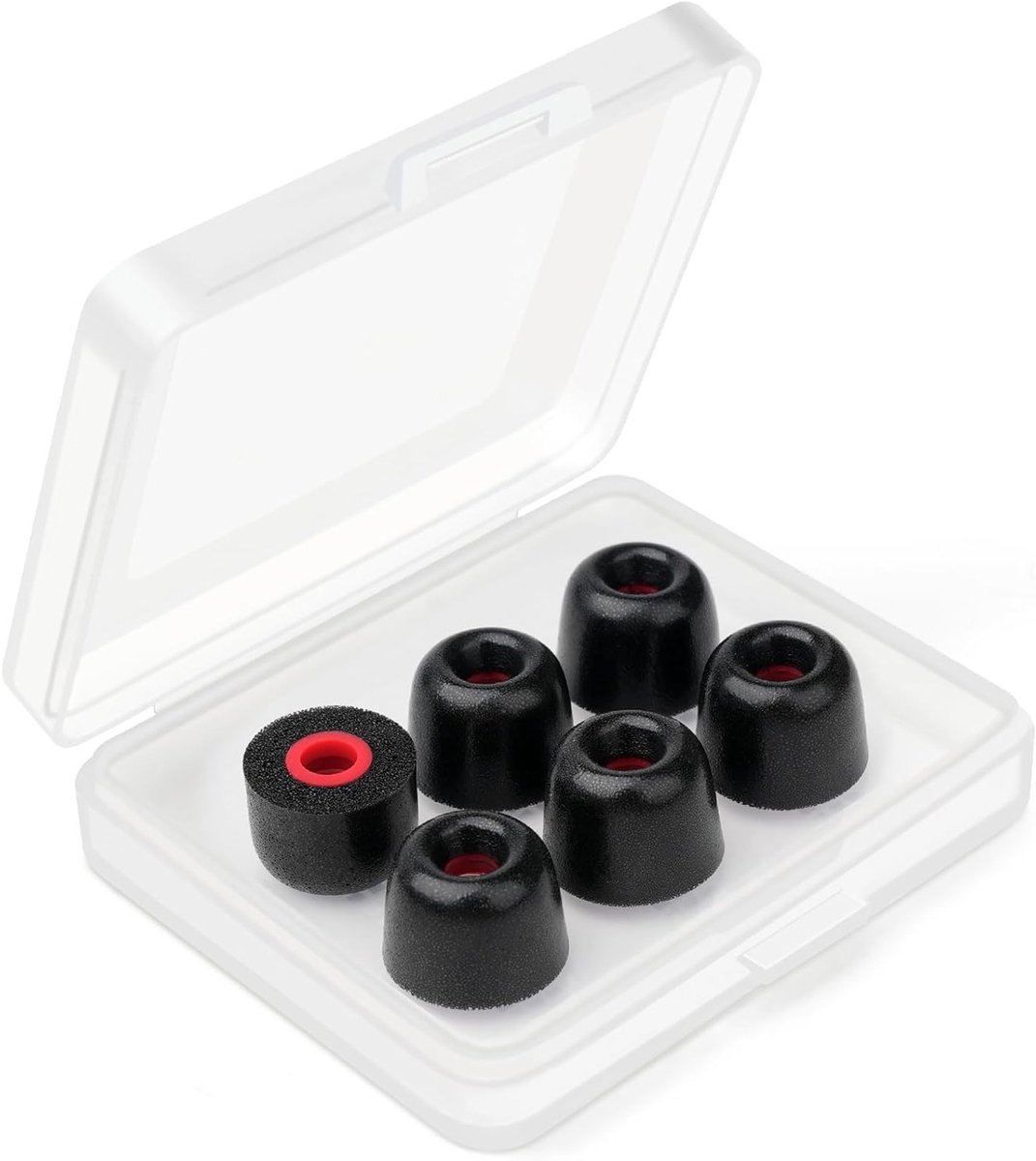 Geheugenfoam Oorkussens, Vervangende Siliconen Oorkussens, Geluidsisolerende Oordopjes met Opbergtas (3 Paar, M) voor Hoofdtelefoons en Audio Apparatuur