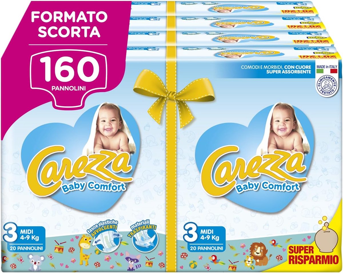 Baby luiers - Comfort luiers - Baby verzorging - Ademend en Zacht - 160 stuks - Wit