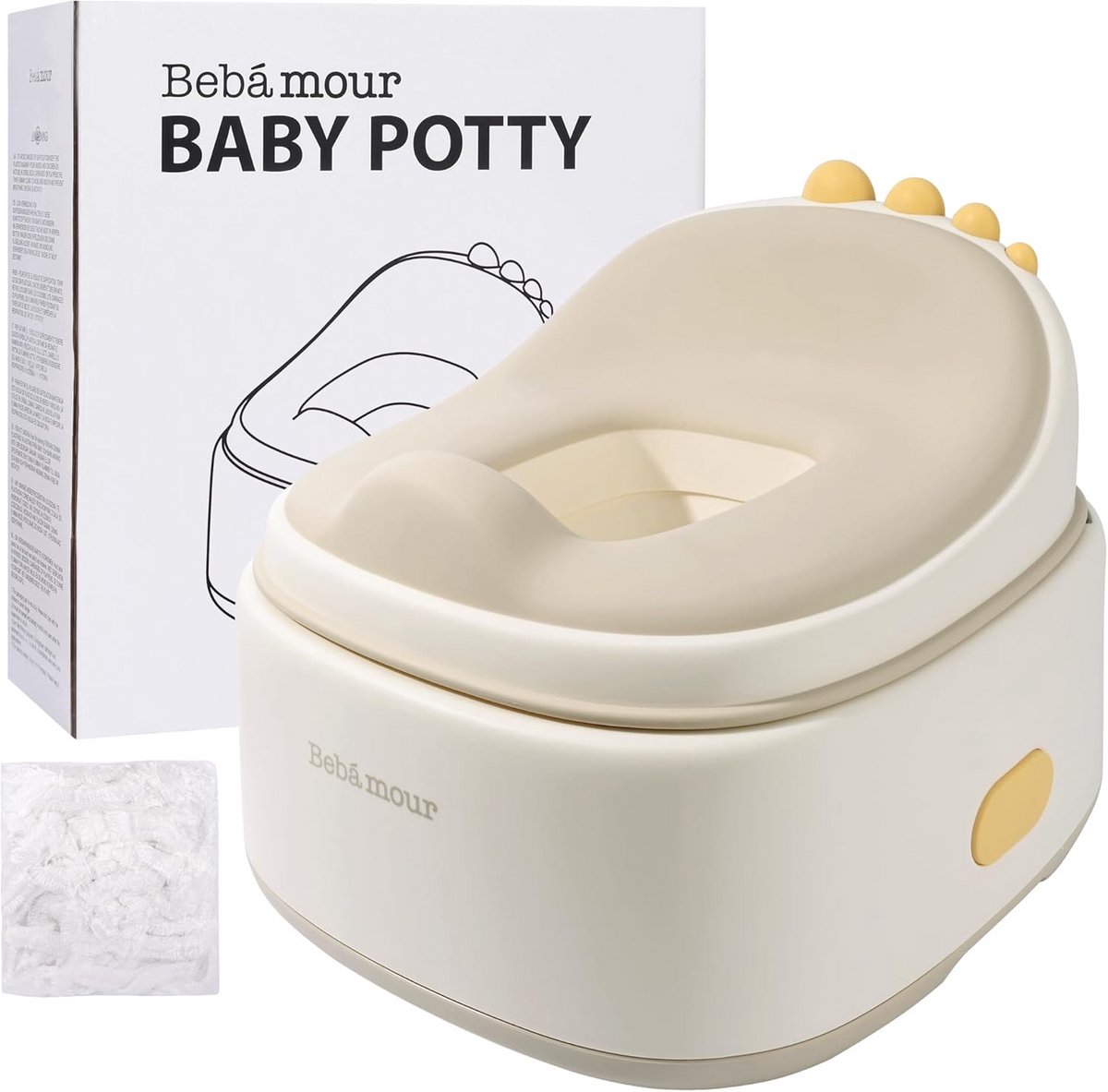 Reis Potty - Draagbaar Toilet - Potty Training - Opvouwbaar Ontwerp - 25 x 25 cm - Khaki Dino