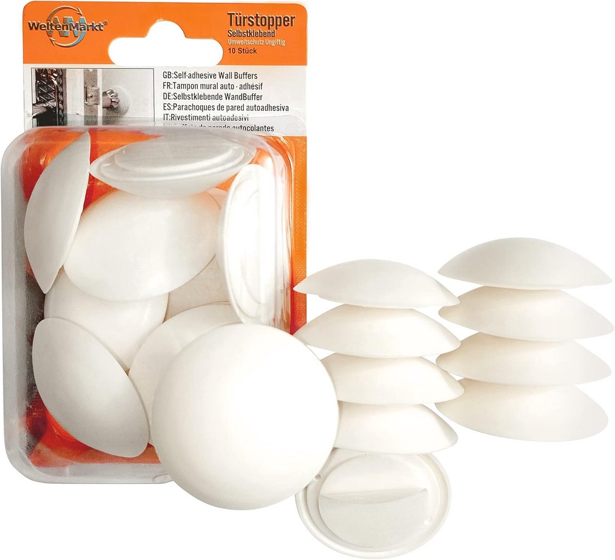 Deurstopper - Muurbeveiliging - Deuren Dempen - Zelfklevend - 10 Stuks - Wit