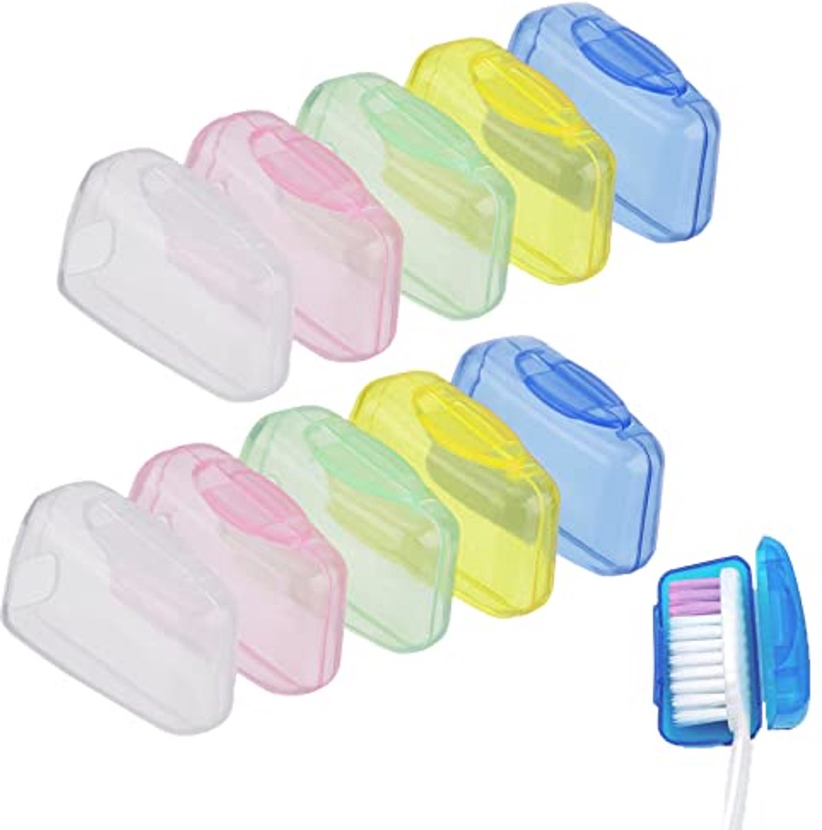 Tandenborstelhoezen - Beschermhoesjes - Reizen en thuis - Hygiënisch en schoon - 10 stuks - Diverse kleuren