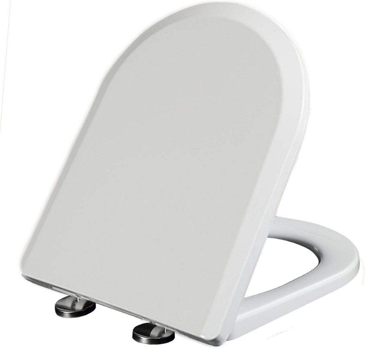 Toiletbril D-vorm - Zachte sluiting - Badkamer renovatie - Snel loskoppelbaar - 35.5 x 44 cm - Wit