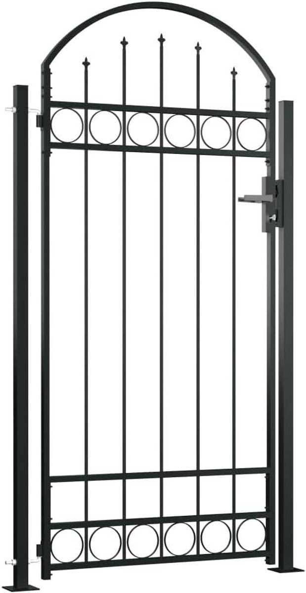 Tuinpoort - Hekwerk deur - Tuin afbakenen - Gepoedercoat staal - 100 x 200 cm - Zwart
