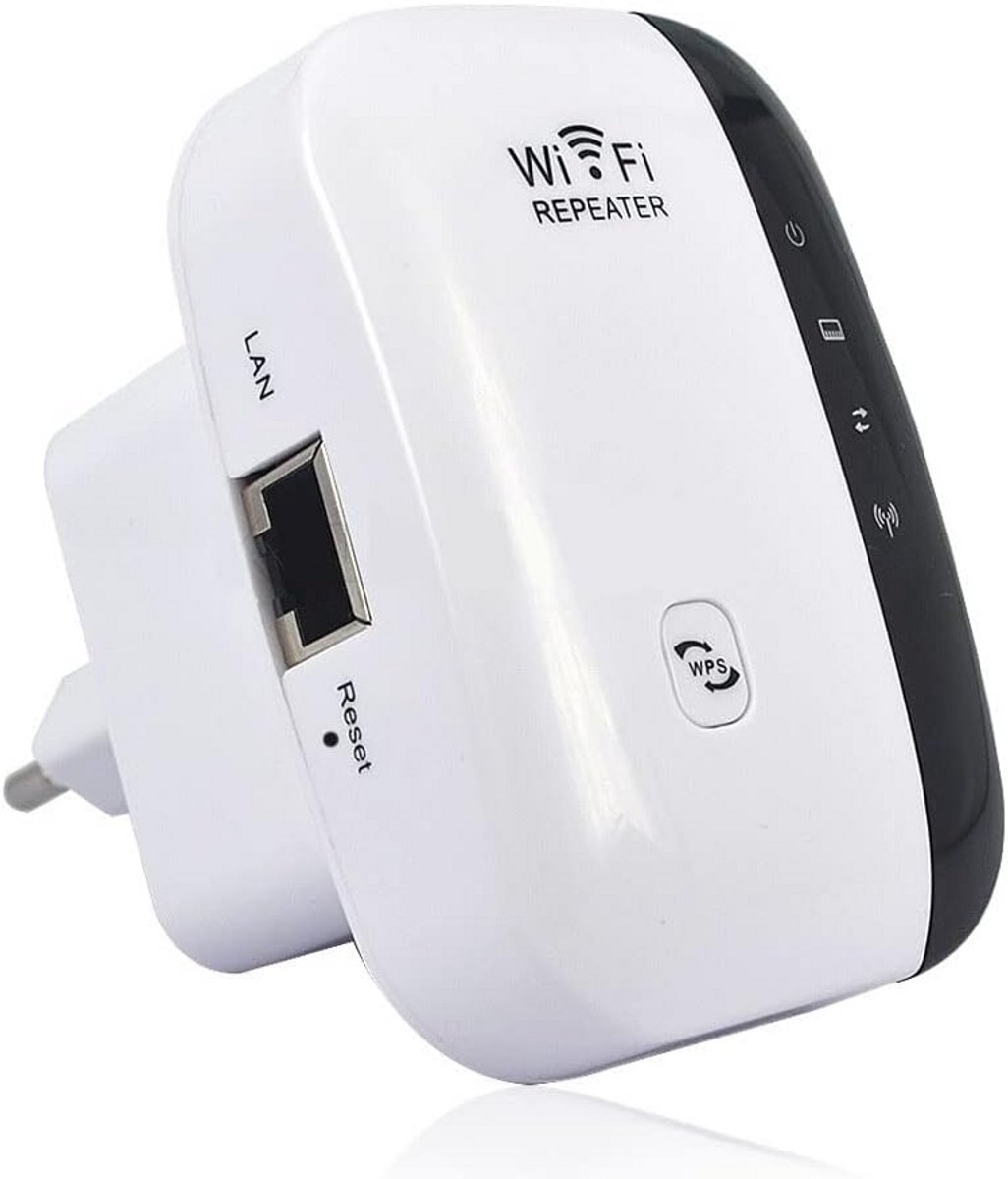Wifi Signaal Repeater - Bereik Extender - Netwerk Uitbreiden - 300 Mbps Snelheid - 11 x 11 x 6.5 cm