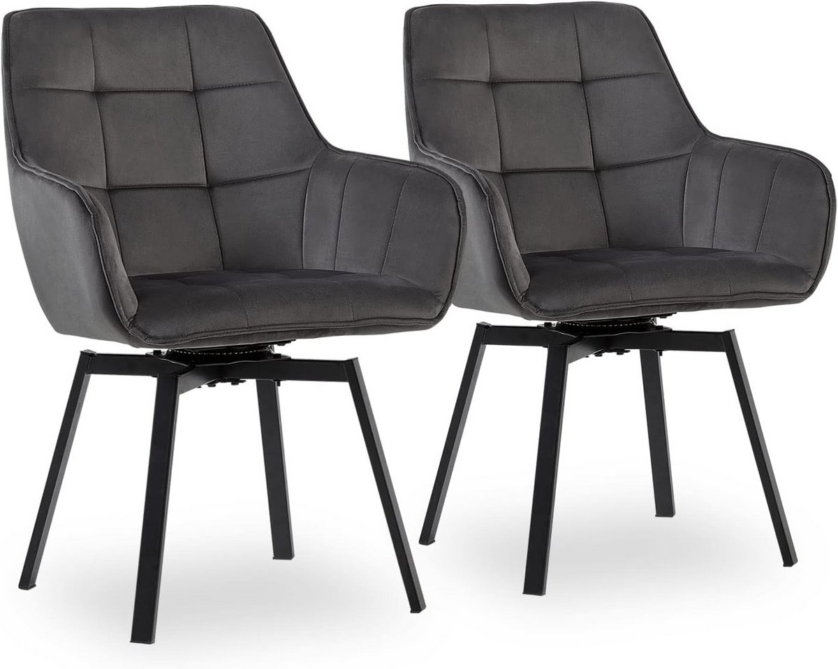 Draaibare Eetkamerstoelen - Set van twee - Comfortabel Zitten - Ergonomisch Ontwerp - 61 x