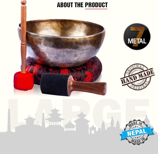 Grote Klankschaal Set - 9 Inch Master Healing voor Sound Bath en Chakra Meditatie van Merkloos — afbeelding 5