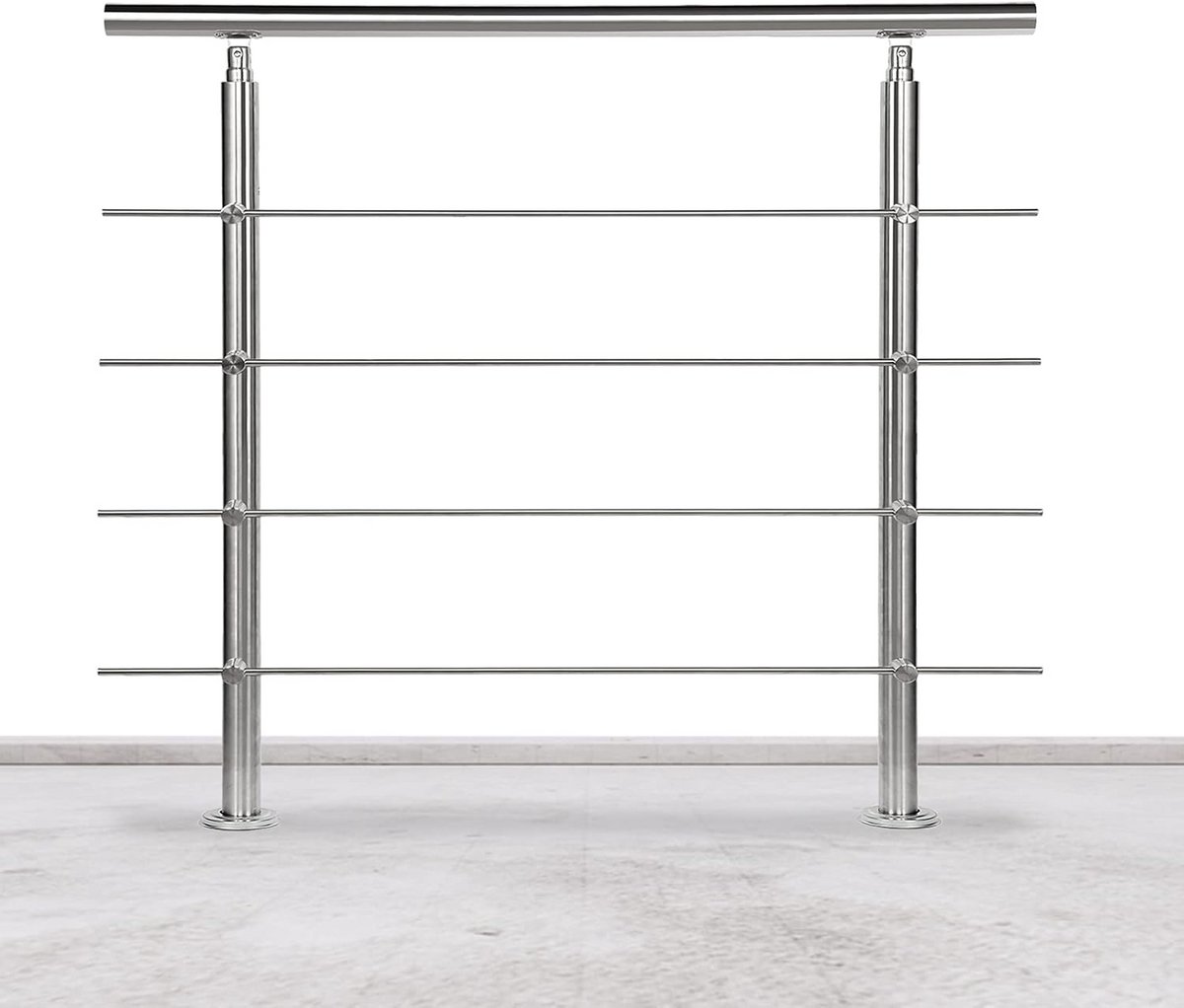 Roestvrijstalen leuning - Balkon reling - Veilig traplopen - Instelbare hoek - 80 cm - Roestvrij staal