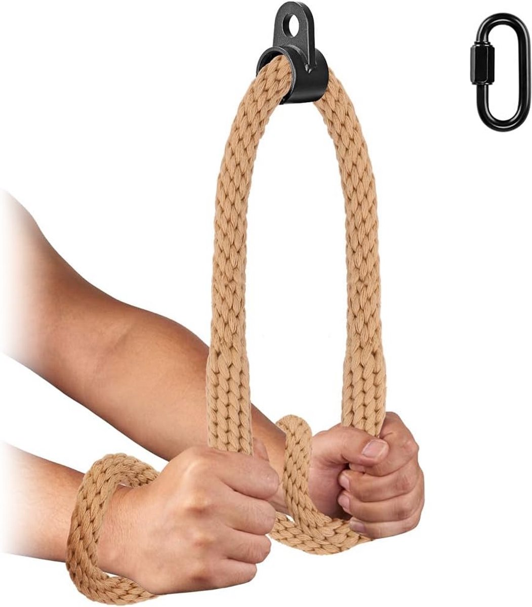 Triceps Touw - Gym Touw - Kracht Training - Ergonomisch Ontwerp - 104 cm - Hennep Vlas