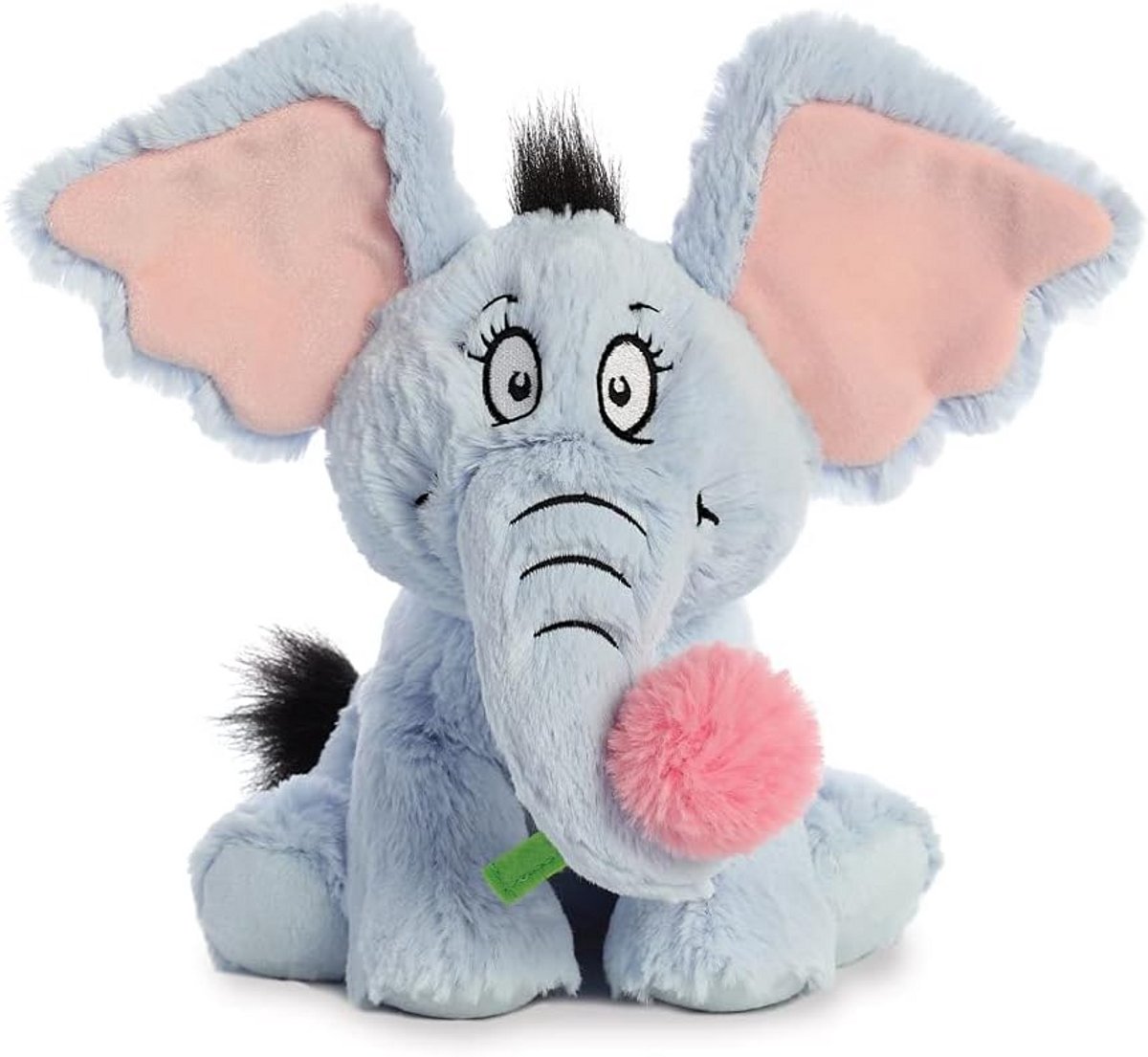Pluche Olifant - Knuffel Zacht - Voorlezen Kinderen - Officiële Licentie - 19 x 22 x 25 cm - Blauw Roze