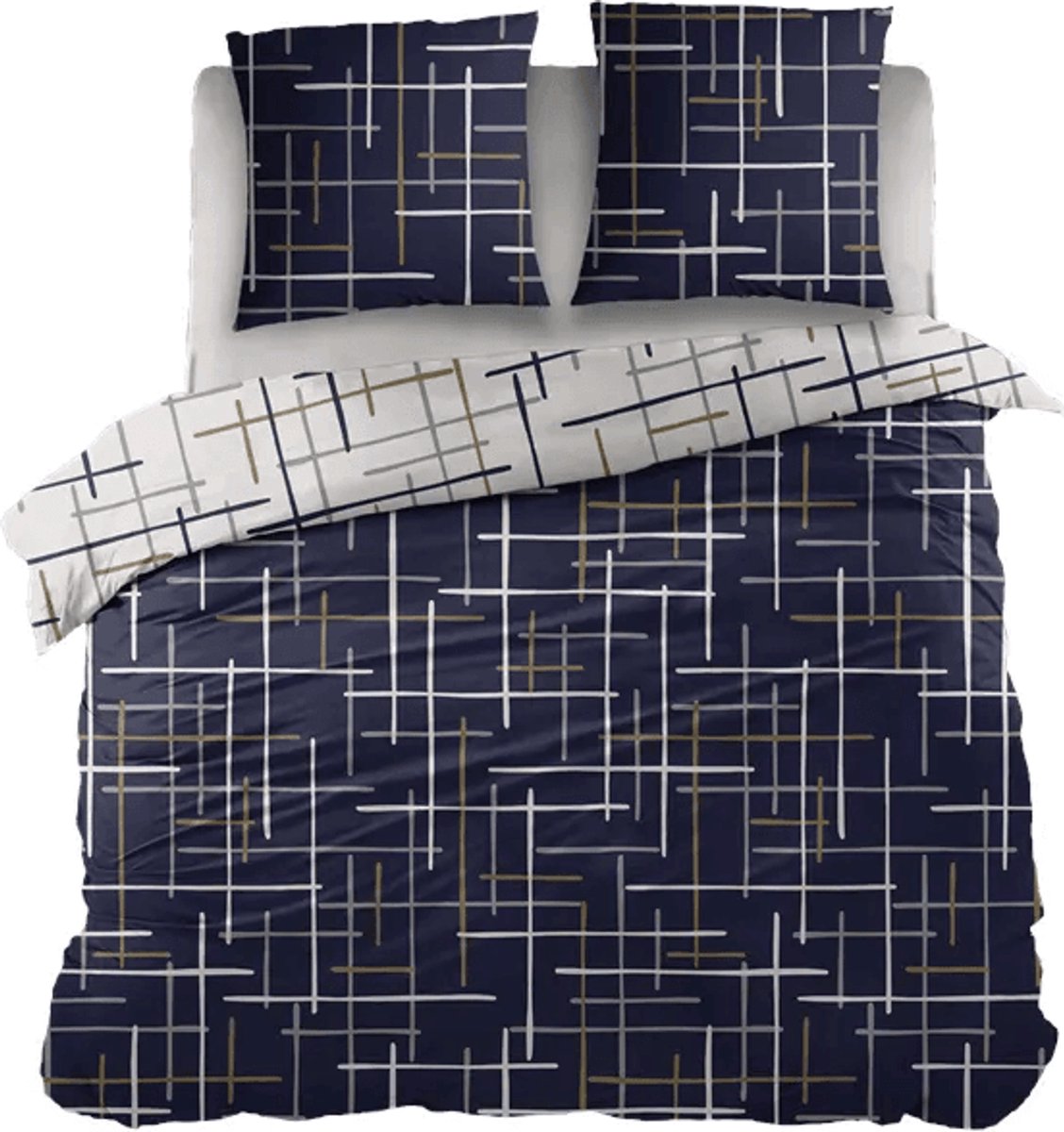 Sleepnight Dekbedovertrek Katoen Raoul Multi - 140 x 200/220 cm + 1 kussensloop - [Blauw]