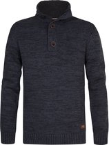 Petrol Industries Heren Trui - Gebreide Trui - Regular Fit - Opstaande Kraag - Katoen - Truien - Pullover - Blauw - Maat M