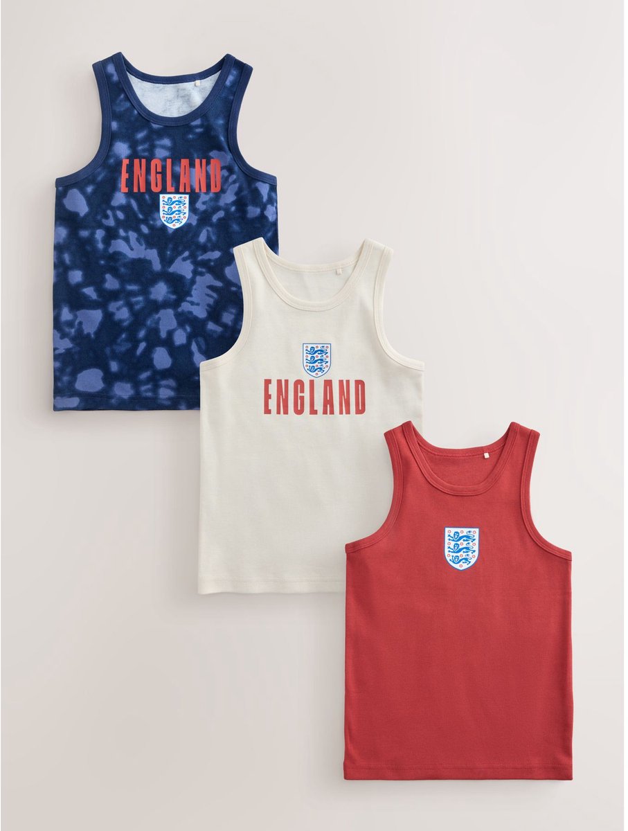 Next - Jongens - Engeland FA-hemdjes, set van 3 - Rood