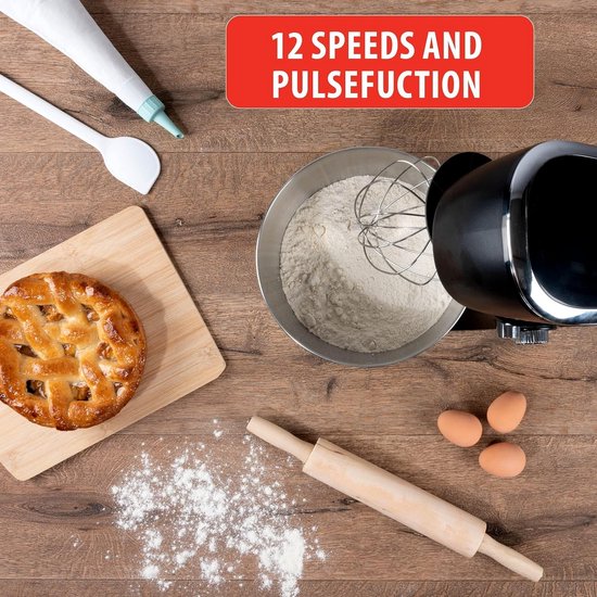 Keukenmachine - Mixer Kom - Bakken En Koken - Met Kom Verlichting - 5 Liter Kom - Zwart — afbeelding 2