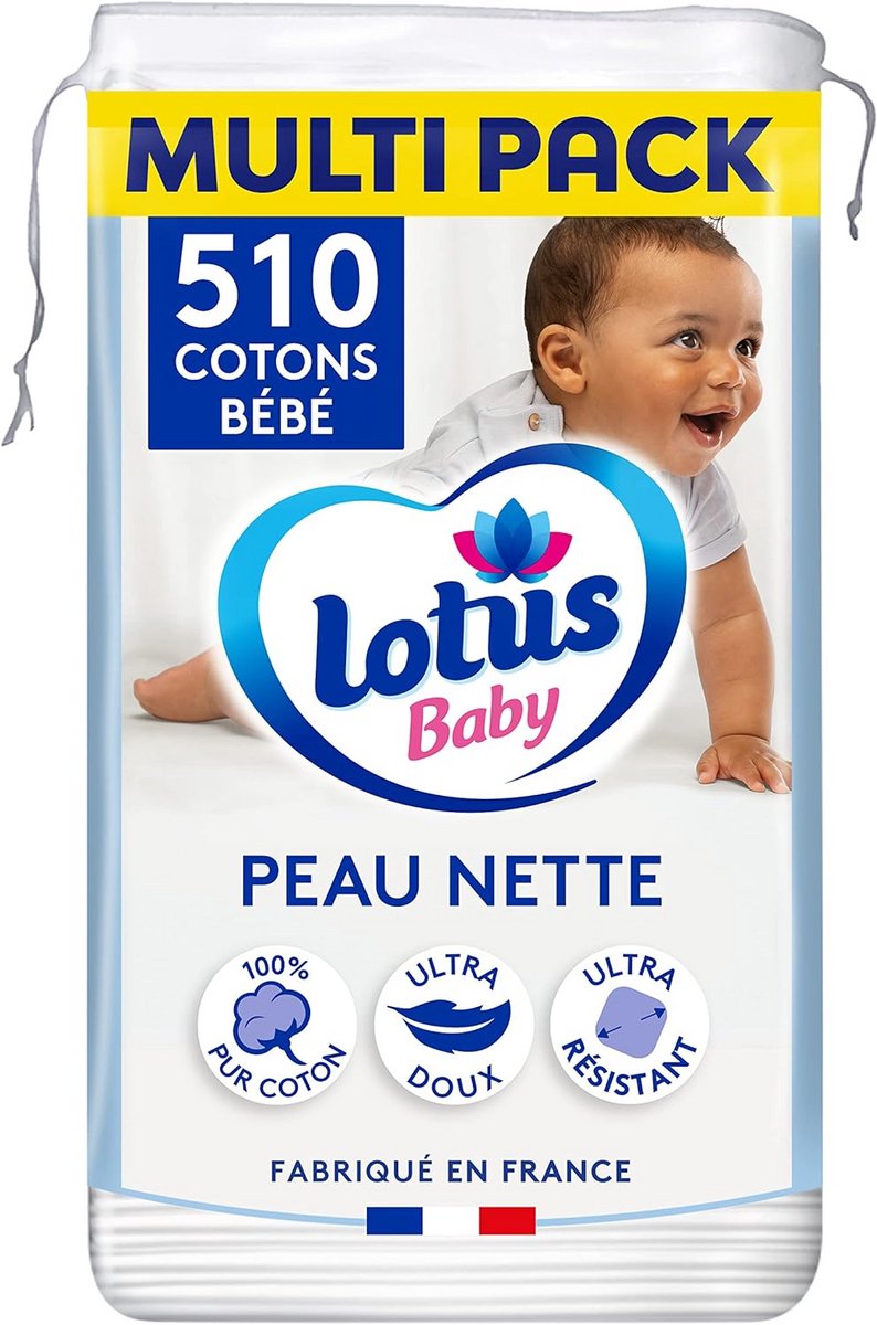 Baby wattenschijfjes - Zachte schijfjes - Baby toilet - Pluisvrij en zacht - 510 stuks - Wit