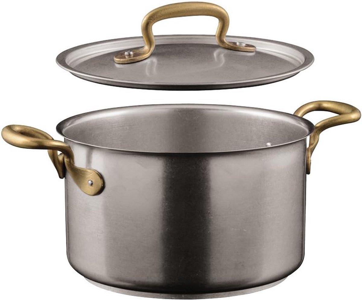 Braadpan met deksel - Kookpan Laag - Lange Garing - Vintage Stijl - 34 Liter - Vintage