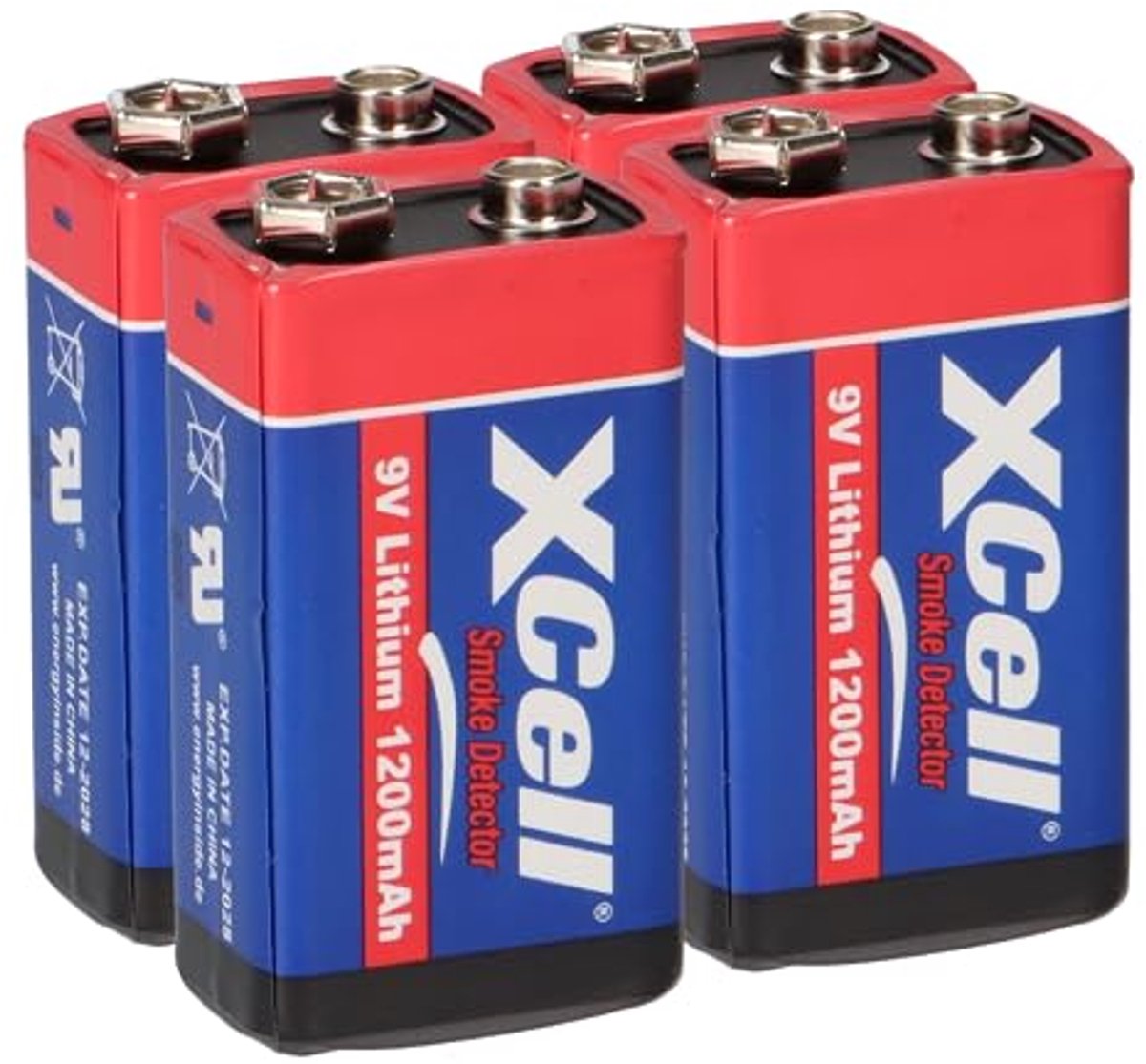 9V Lithium Batterijen - Blok Batterij - Apparaten Voeden - Tot 10 Jaar Gebruik - 4 Stuks - Niet Van Toepassing