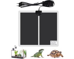 Verwarmingsmat Reptielen - Terrarium Warmte - Klimaatbeheersing Huisdier - Drie Snelheden - 28 x 28 cm - Zwart