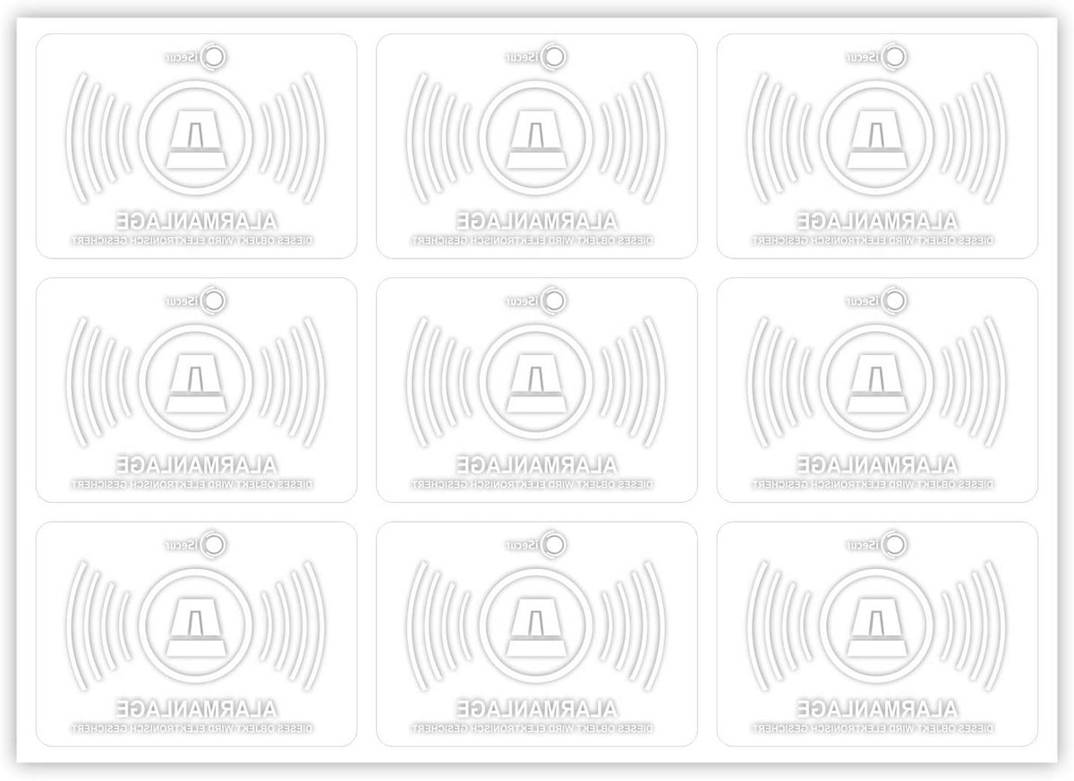 Alarminstallatie stickers - Veiligheidsstickers woning - Beveiliging markeren - UV-bestendig vergelingsvrij - 5 x 35 cm - Transparant