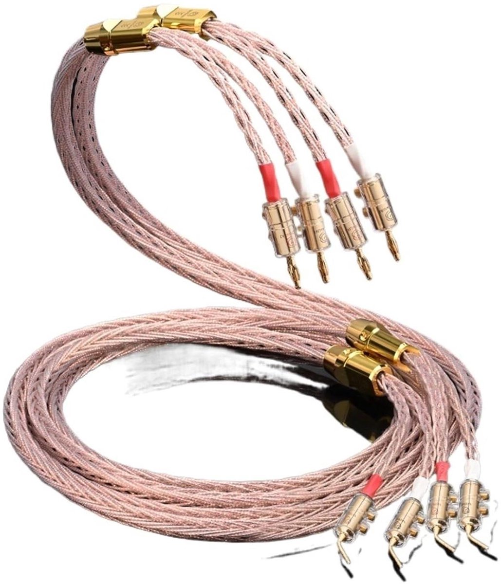 Luidsprekerkabel Paar - Koperdraad OCC - Audio Verbinding - Puur Koper OCC - 075 Meter - Zwart