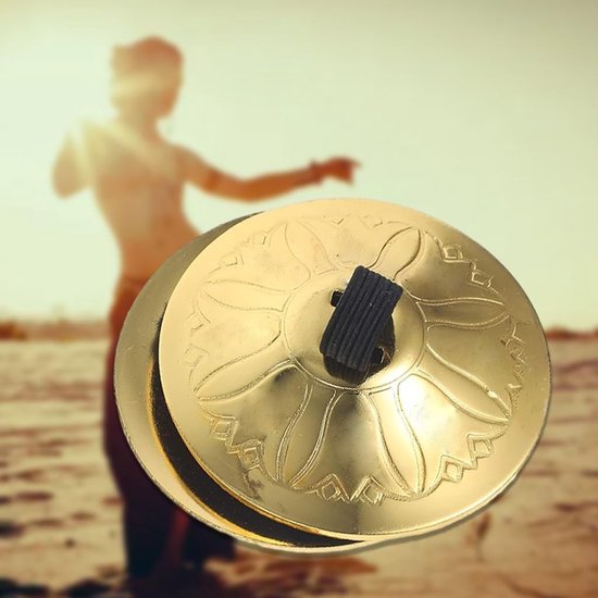 Kinderen Metalen Bekkens - Vinger Cimbaaltjes - Muziek Maken - Koperen Klank - 53 mm - Goud — afbeelding 3