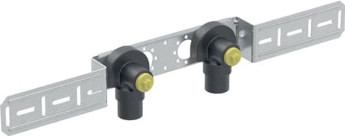 Geberit FlowFit aansluithoek 90° voorgemonteerd, dubbel, versprongen, geïsoleerd, DN 15, dø 20 mm, 619.651.00.1