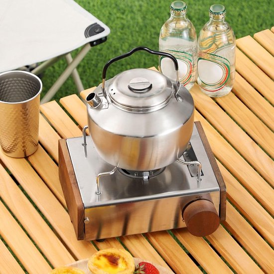 Waterketel - Theepot RVS - Kamperen en picknicks - Ergonomisch ontwerp - 15 Liter - Zilver — afbeelding 2