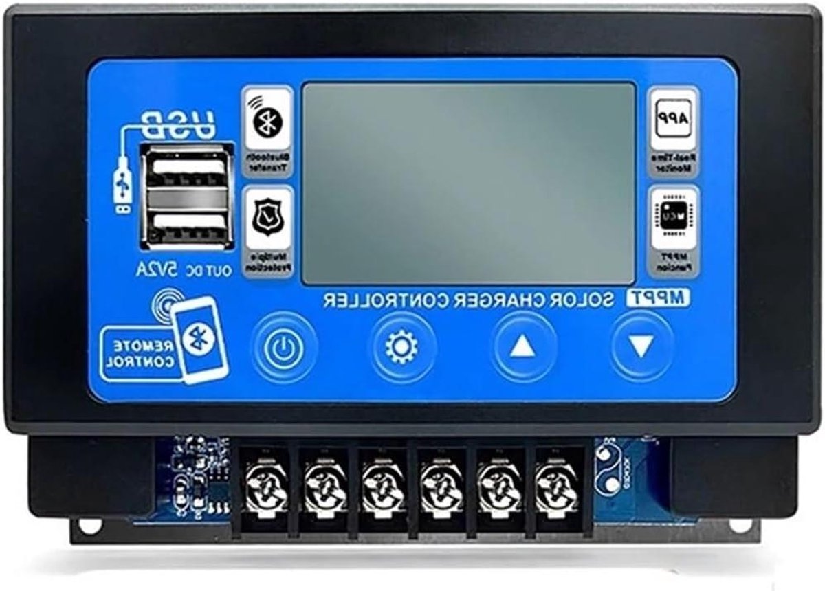 Zonne Laadregelaar - MPPT Controller - Energie Opslag - Bluetooth Wifi Connectie - 30A - Zwart